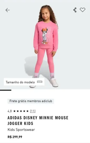 Conjunto  Adidas x Disney 5/6 anos
