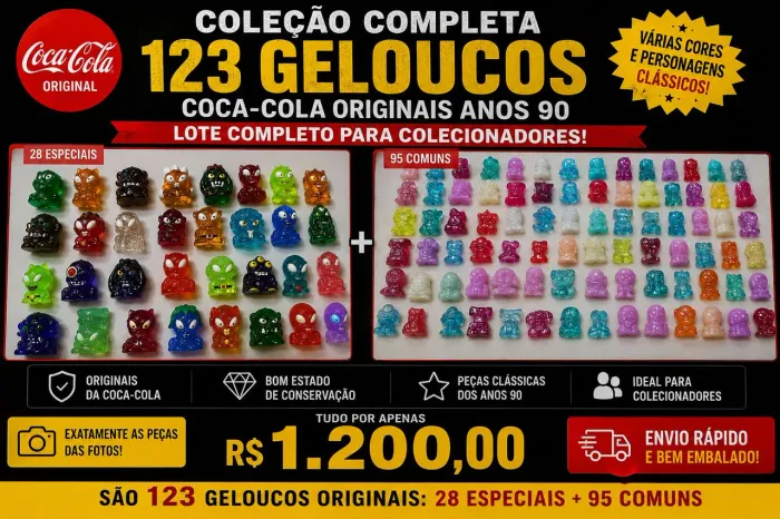 Lote com 123 Geloucos Originais Coca Cola - Raros e Comuns