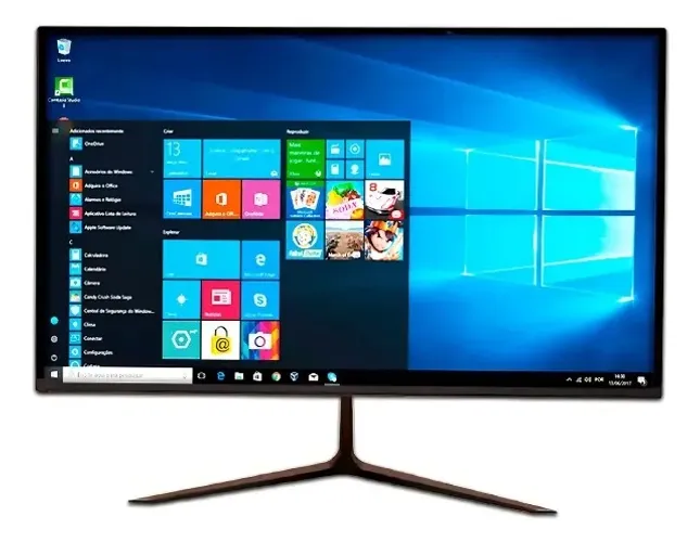 Pc All In One I5 8gb Ram 240gb Ssd Wifi Tela 24' Full hd Cor Preto