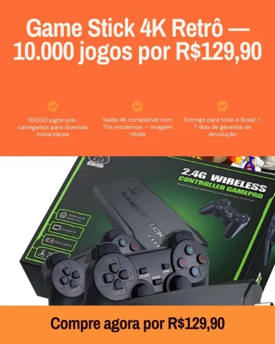 Game Stick retro 10.000 jogos Pomoção especial por tempo limitado