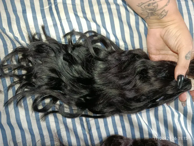 Cabelo humano liso ondulado
