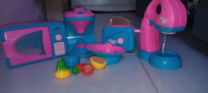 Kit Cozinha Infantil (5 Itens) - Lindo Rosa e Azul