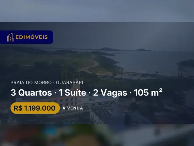 Praia do Morro: Apartamento 3 quartos com portaria eletrônica e segurança