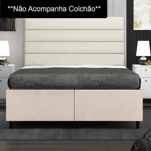 Cama Base Box Casal Castanho Claro