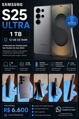 Samsung Galaxy S25 Ultra 1TB | 12GB RAM | R$ 6.600