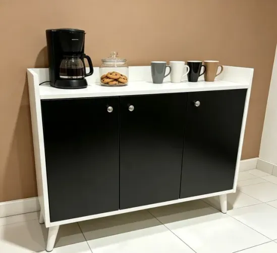 APARADOR CANTINHO DO CAFÉ PRETO EM MDF 