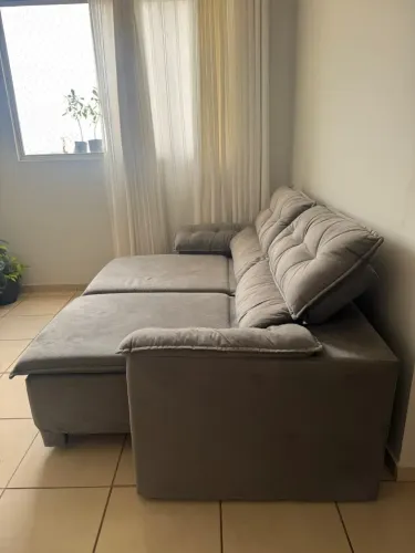 Sofá Retrátil e Reclinável Cinza