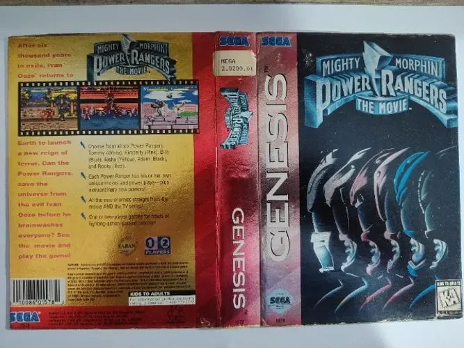 Encarte Power Rangers The Movie original - Mega Drive/Sega Genesis