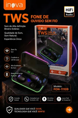 Fone TWS FON-11109 / CARREGADOR