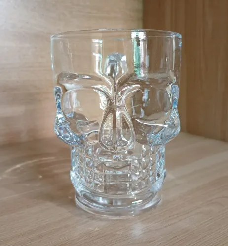 Caneca de Vidro Caveira 500ml, Vidro Grosso