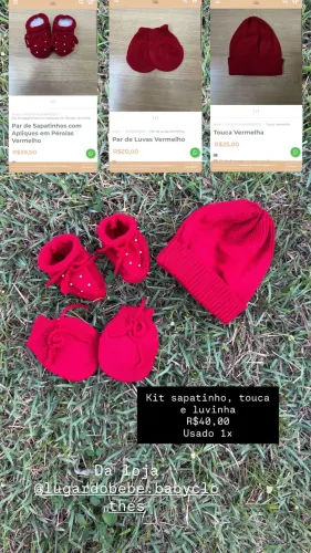 Kit luvinha, touca e sapatinho + laços