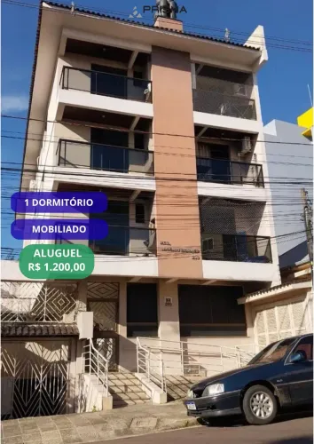 Apartamento 1 dormitório, Mobiliado e com sacada próx a UFN