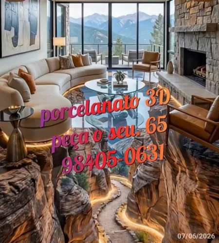 Porcelanato 3D piso queimado piso monovita