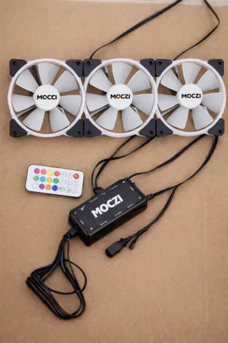Kit Com 3 Ventoinhas Mode Laser, 120mm, ARGB, Preto - MC-RGB-05-5V