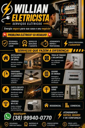 ELETRICISTA RESIDENCIAL / PREDIAL , PADRONISTA CEMIG