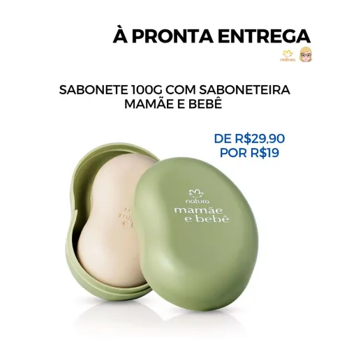 Sabonete com saboneteira Mamãe e Bebê Natura