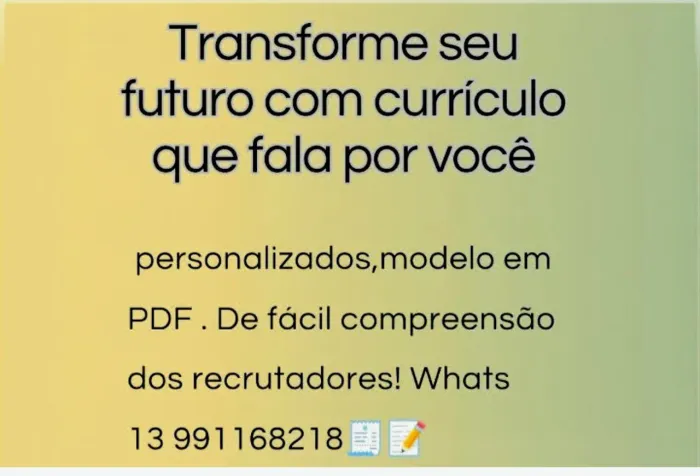 Faço currículo personalizado