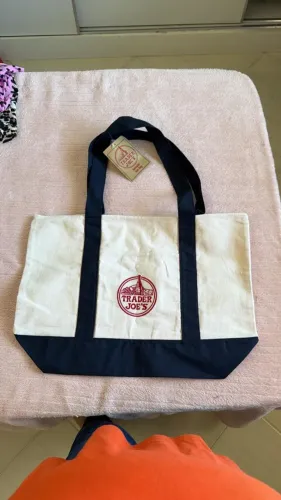 Bolsa Trader Joe's original grande azul-marinho - nova com etiqueta