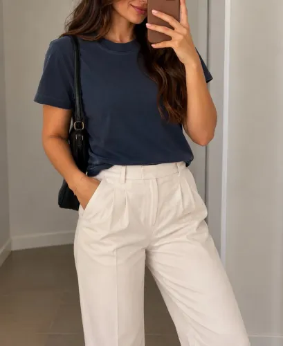 Blusa Zara Azul-Marinho Feminina
