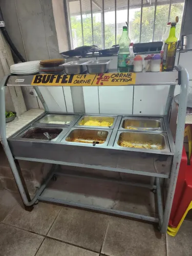 buffet, inoxidável com 6 cubas