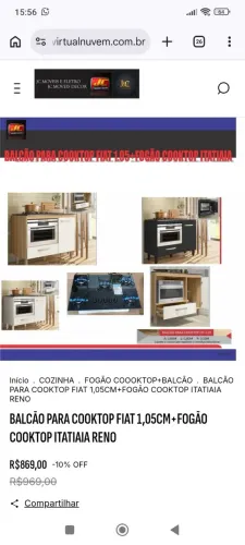 BALCÃO PARA COOKTOP FIT E FOGÃO COOKTOP ITATIAIA