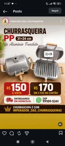 Churrasqueira de Alumínio fundido