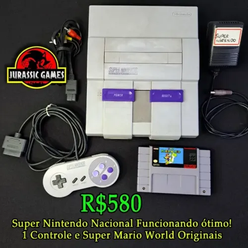 Console Super Nintendo Fat Americano (PAL-M) funcionando perfeito. Com Super Mario World O