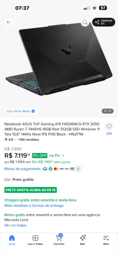 notebook gamer asus tuf