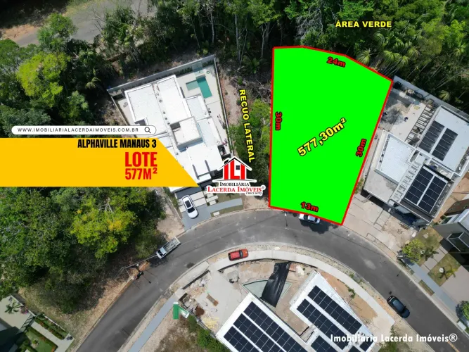 Alphaville Manaus 3 - Lote Residencial 577m² com Fundo para Área Verde