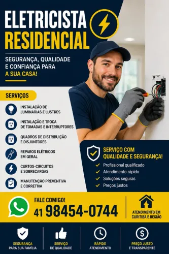 Eletricista residencial em Curitiba