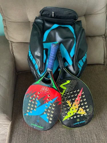 2 Raquetes beach tênis Drop shot + bolsa