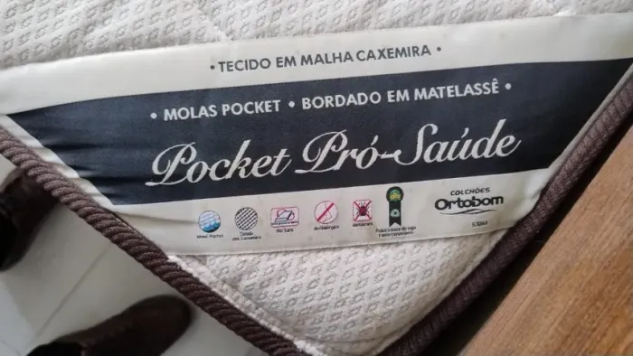 COLCHÃO ORTOBOM POCKET PRÓ SAÚDE + BASE - CASAL