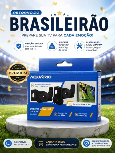 suporte de tv fixo de 14 a 84 polegadas sav-1000 aquario