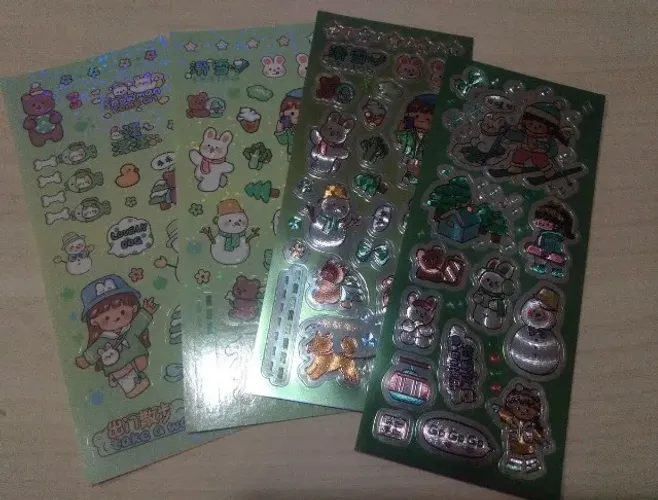 Kit cartelas de adesivos verde