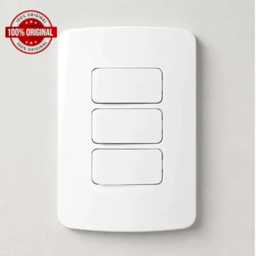 Conjunto 2 Interruptores Simples + 1 Paralelo Margirius B3 CHCom Placa e Suporte