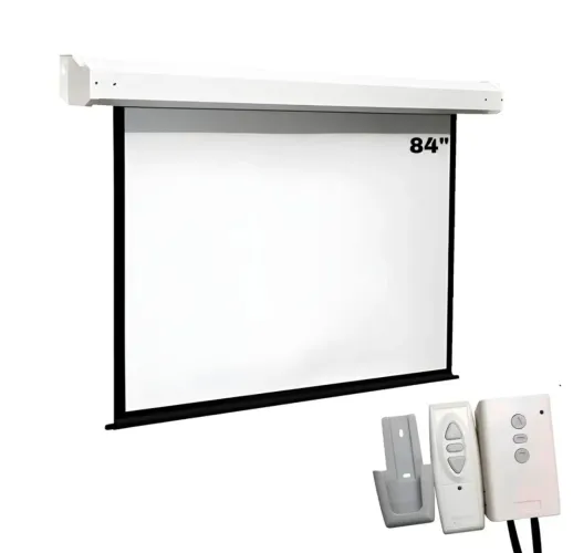 Tela de projeção eletrica 84 polegadas Alexa controle remoto teto ou parede 110v nova