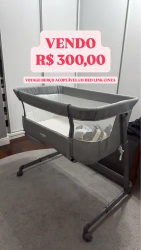 BERÇO VOYAGE ACOPLÁVEL CO-BED LINK CINZA