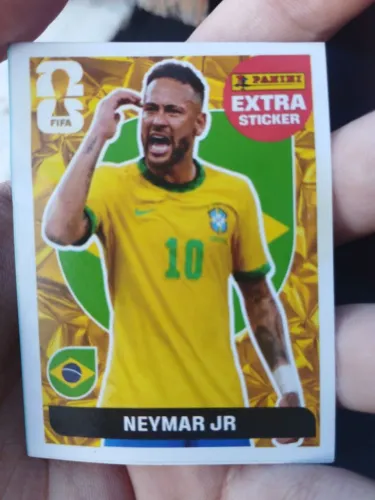 Figurinha Extra Sticker Gold Neymar Jr. Panini Copa do Mundo 2026
