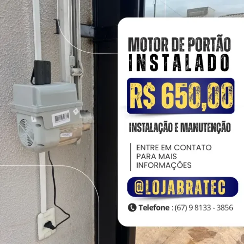 Motor para portão de elevação de 1/4 de HP 8 segundos (instalado)