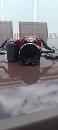 Kit Câmera Semiprofissional Nikon Coolpix L820 Vermelha + Acessórios Completos
