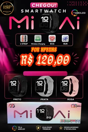 Smartwatch tradicional moderno com 2 pulseiras 