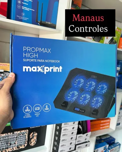 Suporte de Notebook com cooler 6 Hélices + Ajuste de Altura MaxPrint