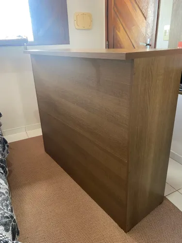 Bancada ilha para cozinha 120 cm, madeira Rustic