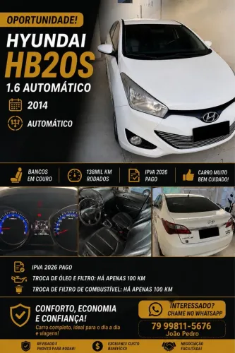 Hyundai HB20S Premium 1.6 Flex 16V Aut. 4P 2014