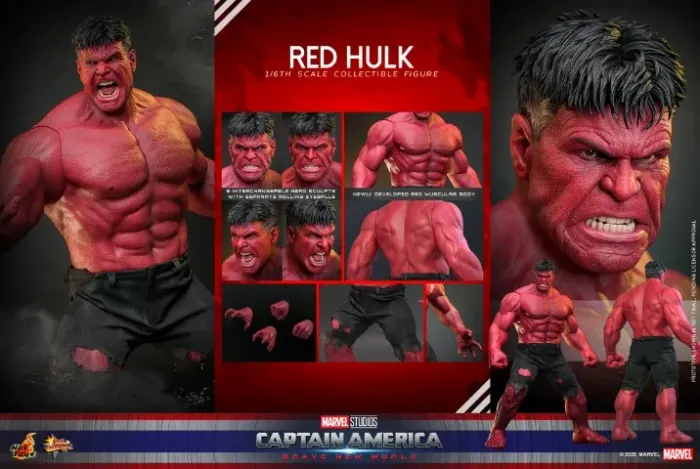 Hot Toys Red Hulk Captain America Brave New World Hulk Vermelho