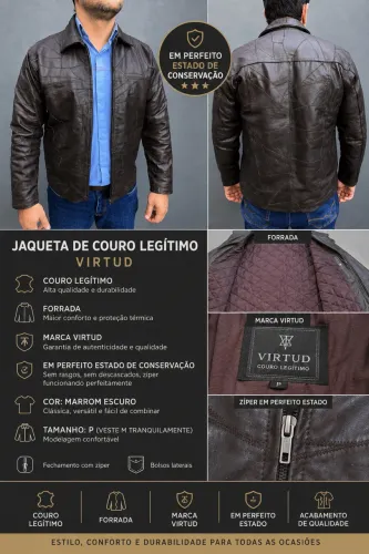 Jaqueta masculina de couro