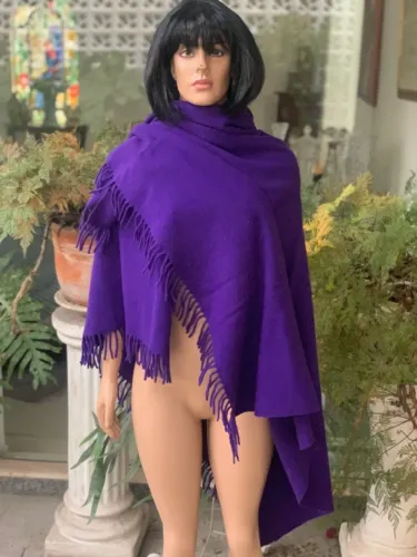 MADE IN ITALY | Maxi Xale 80% Lambswool + 20% Cashmere Roxo