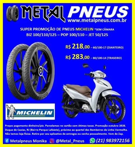 Pneu Moto Michelin Biz Pop Jet - Sem Câmara