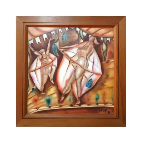 Quadro Waldemar Gomes Filho (Demazinho Gomes), Pintura em Eucatex, 72x72cm, Assinada, 1981