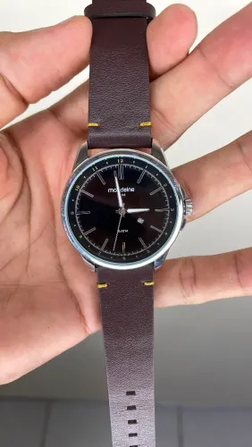 Relógio Social Mondaine Pulseira de couro Marron
